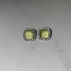 Green gemstone earrings
